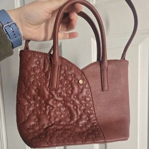 Elegant Brown Lauren Conrad Quilted Handbag New